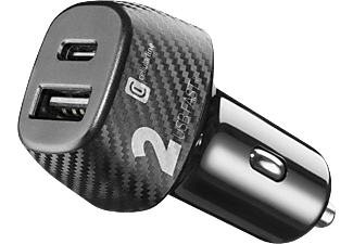 CELLULARLINE Multipower 2 FAST+ - Caricabatterie per autoveicoli (Nero)