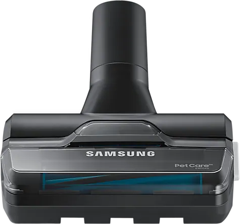Schwarzer Samsung Staubsaugerkopf für Tierpflege, mit sichtbarem Markennamen.