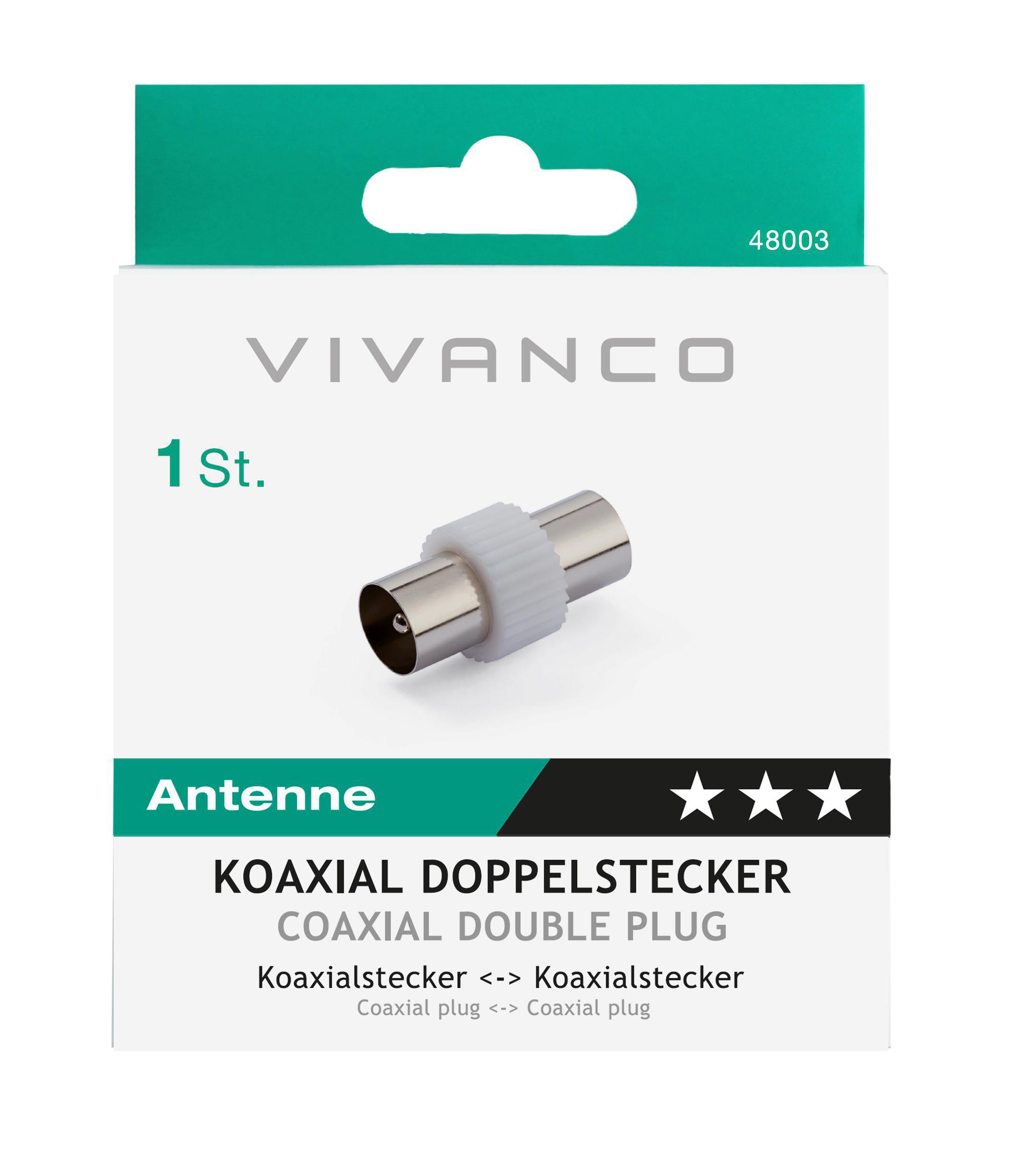 VIVANCO Koaxial Doppelstecker Antennenkabel