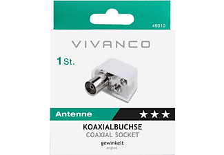 VIVANCO Winkel Koaxial Buchse Antennen Adapter