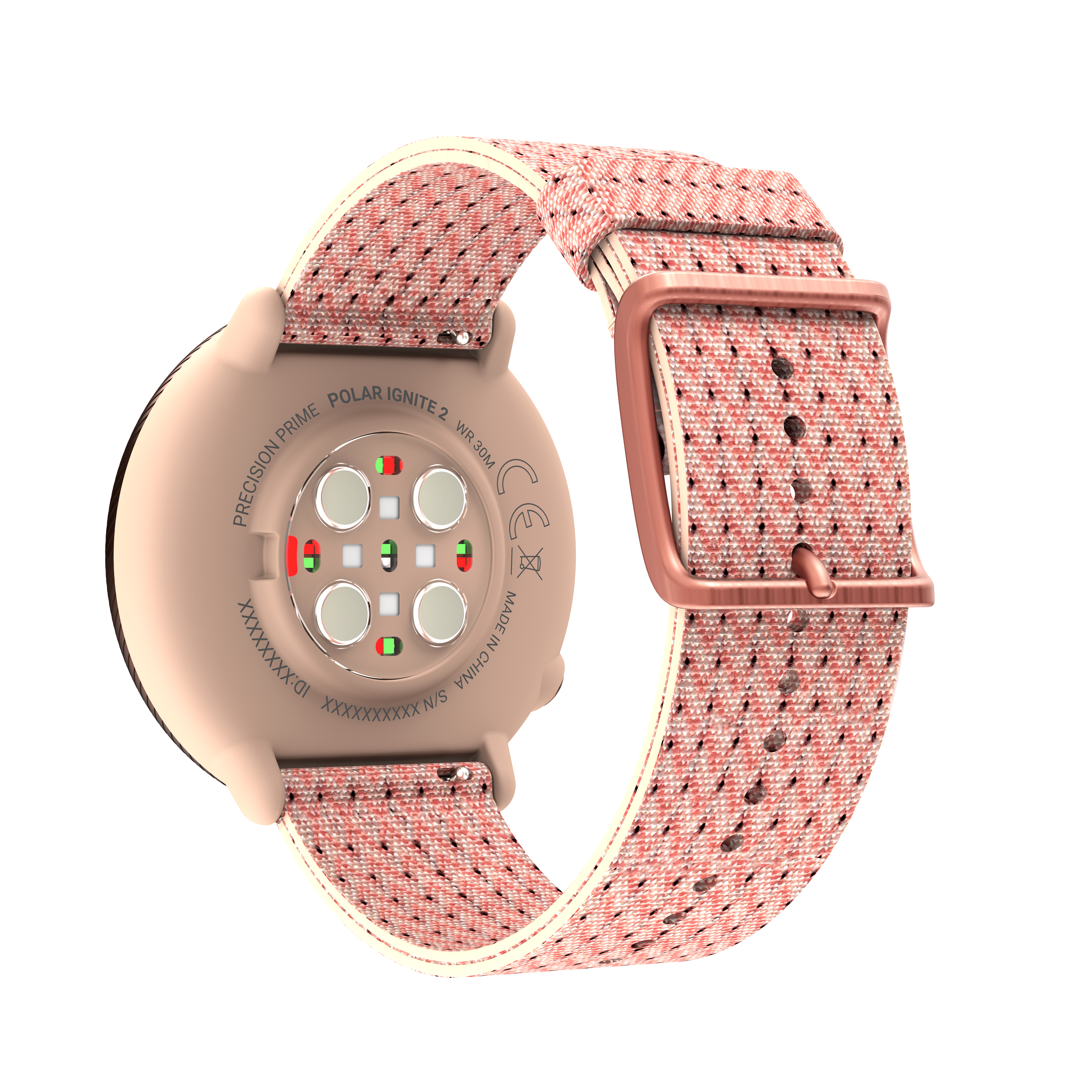 POLAR Ignite 2 Fitnesstracker Glasfaserverstärktes Polymergehäuse Silikon, 130 - 210 mm, Rosegold/Pink