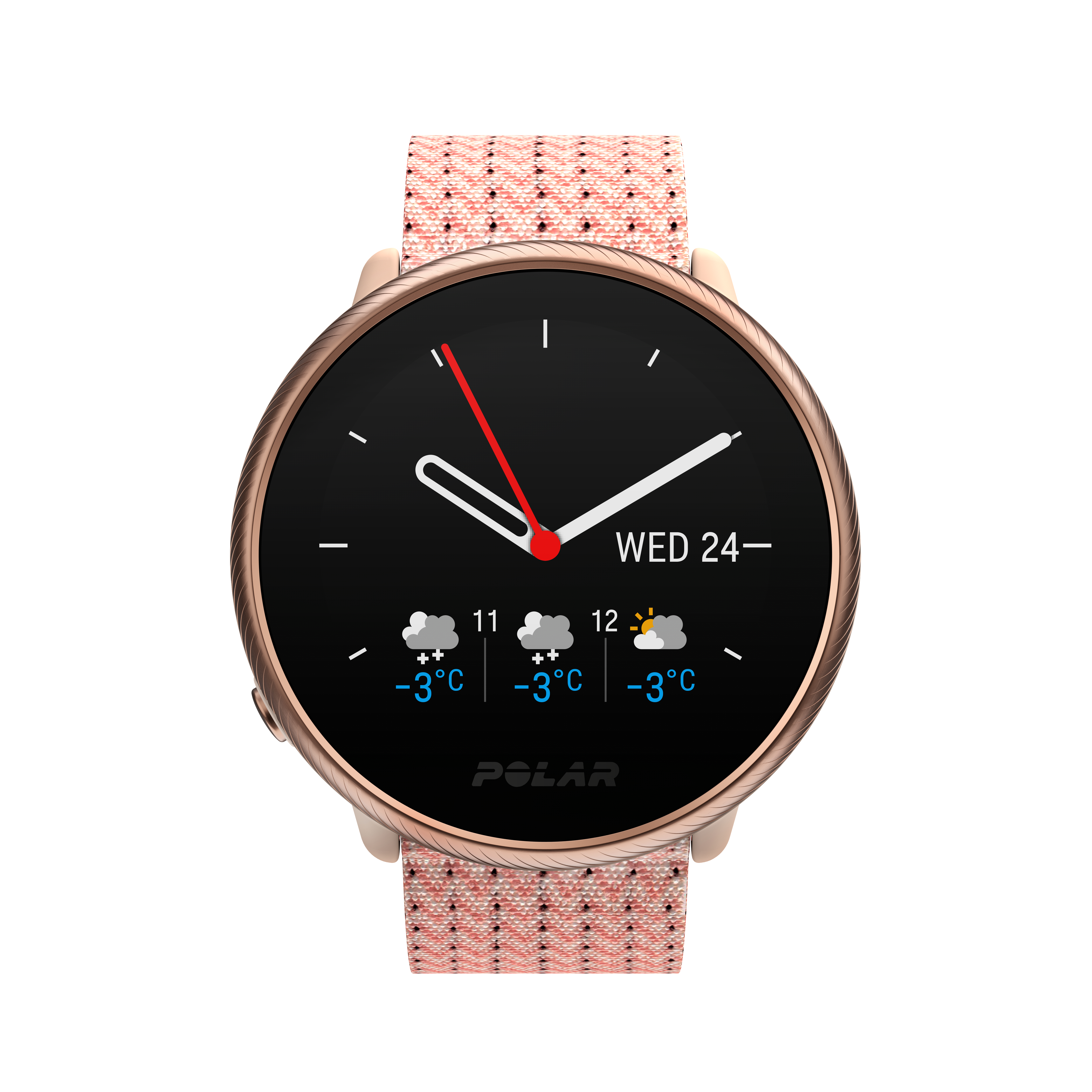 POLAR Ignite 2 Fitnesstracker Glasfaserverstärktes Polymergehäuse Silikon, 130 - 210 mm, Rosegold/Pink