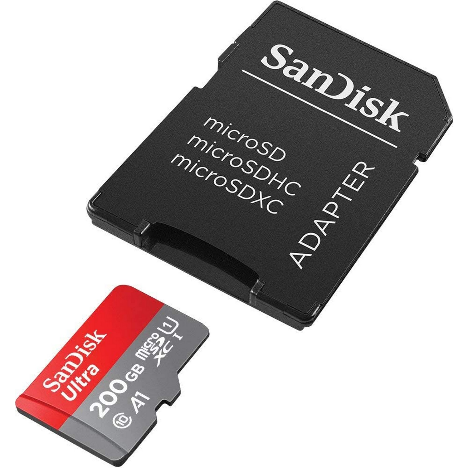 Tarjeta Micro SDXC - SanDisk Ultra, 200 GB, 100 MB/s, UHS-I, A1, C10, U1 Adaptador SD, Multicolor