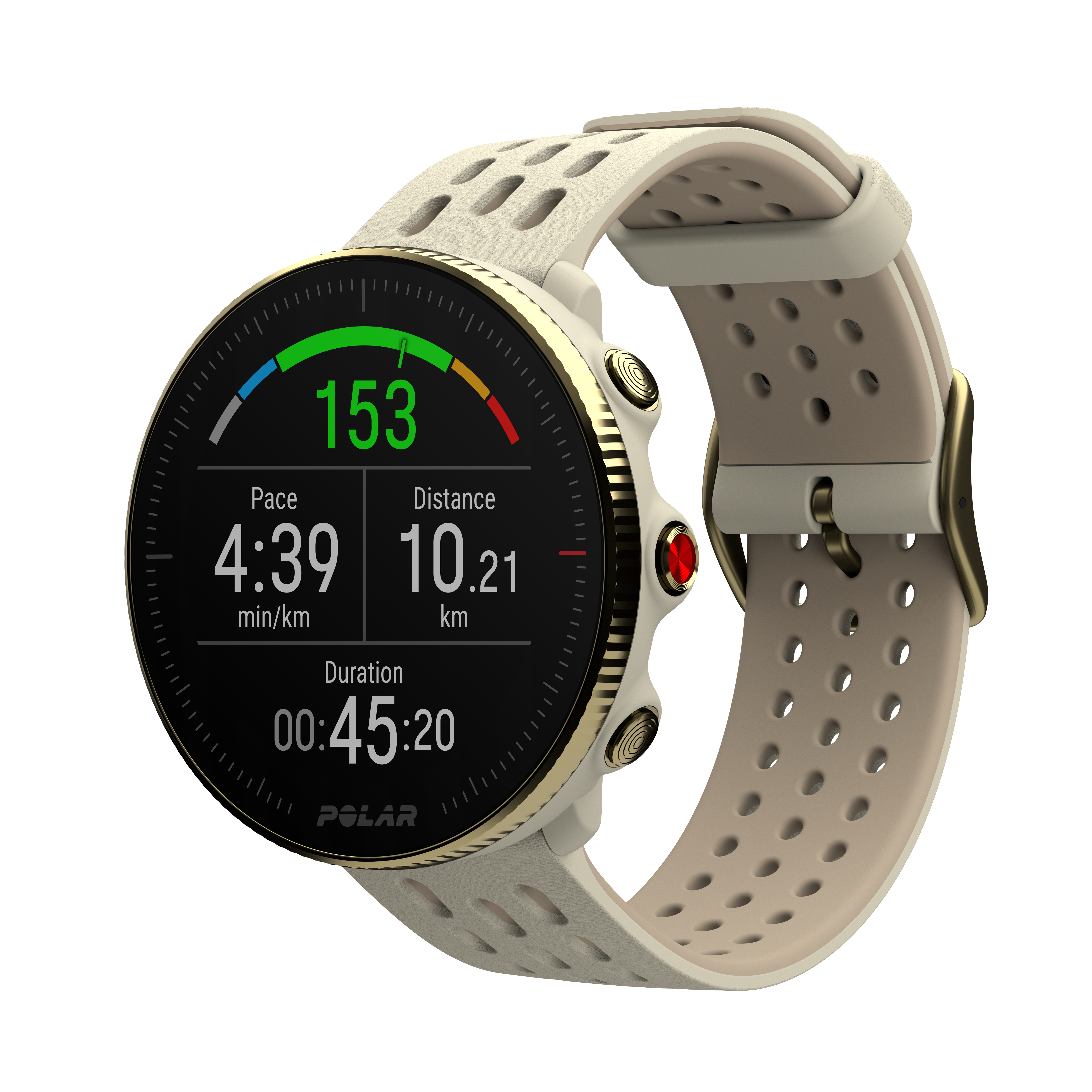 POLAR Vantage M2 Fitnesstracker Glasfaserverstärktes Polymergehäuse Silikon, 130 - 210 mm, Gold/Champagner