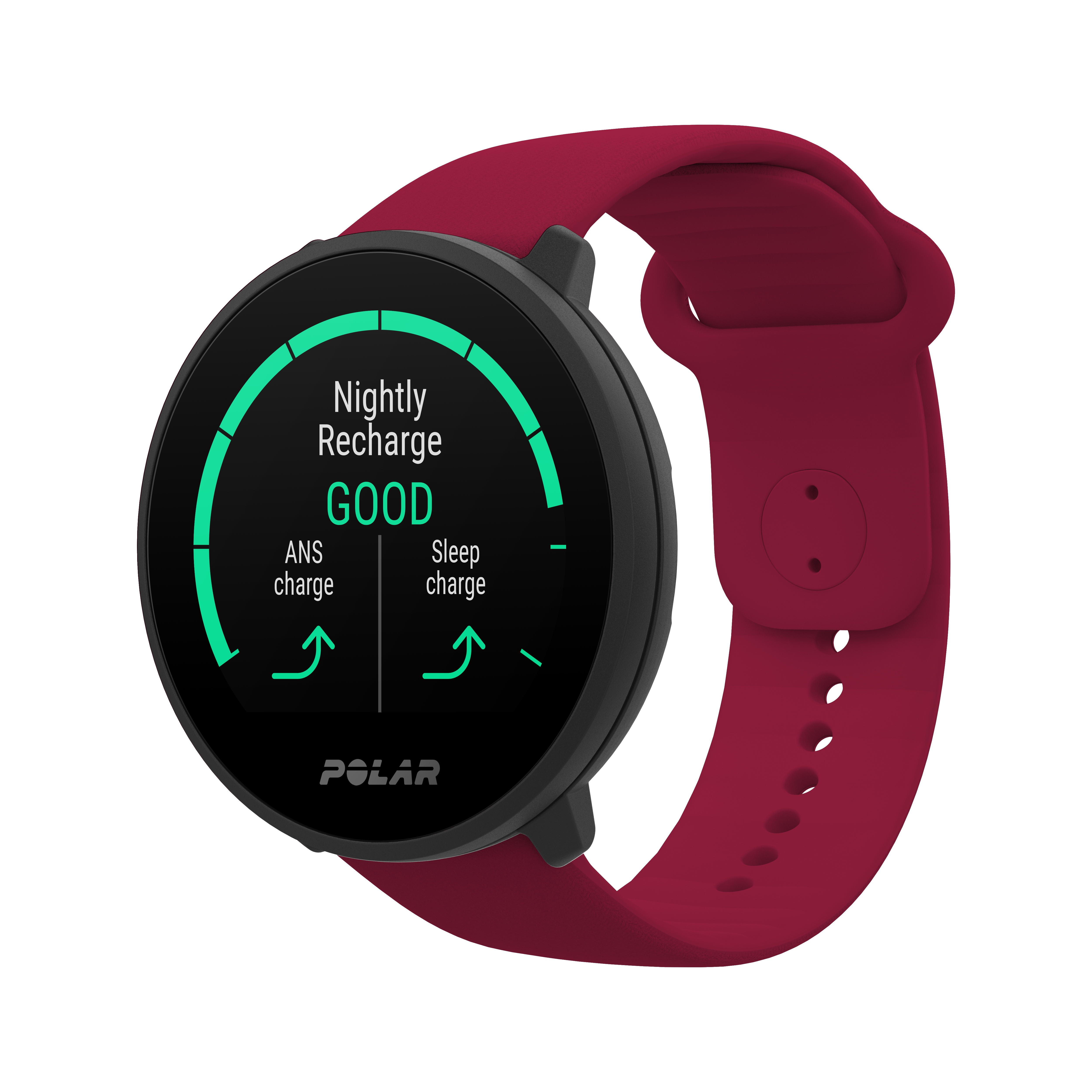 POLAR Unite Smartwatch Glasfaserverstärktes Polymergehäuse Silikon, 130 - 210 mm, Rot