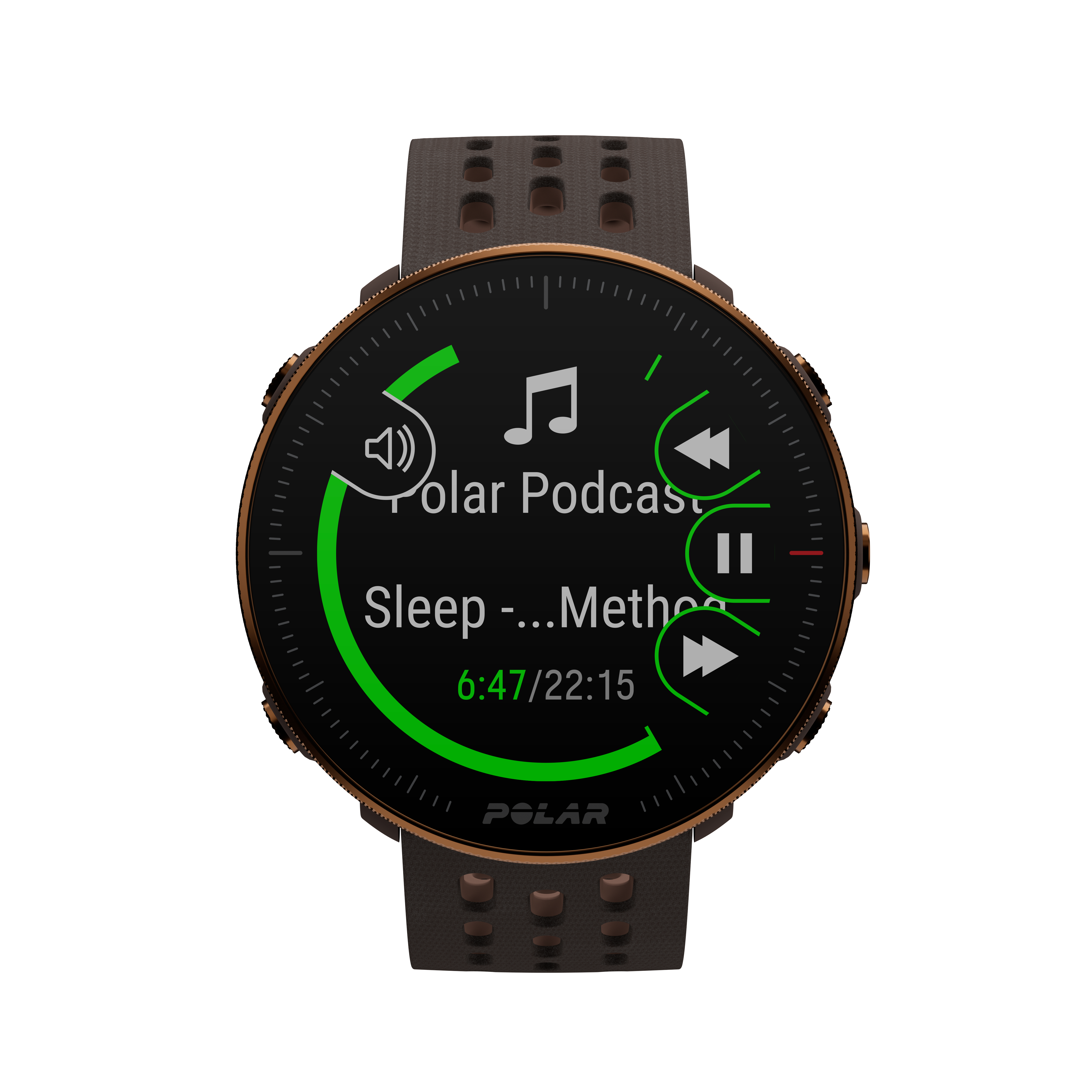 POLAR Vantage M2 Fitnesstracker Silikon, Einfassung, Knöpfe und Schließe aus Edelstahl, k.A., Braun-Kupfer