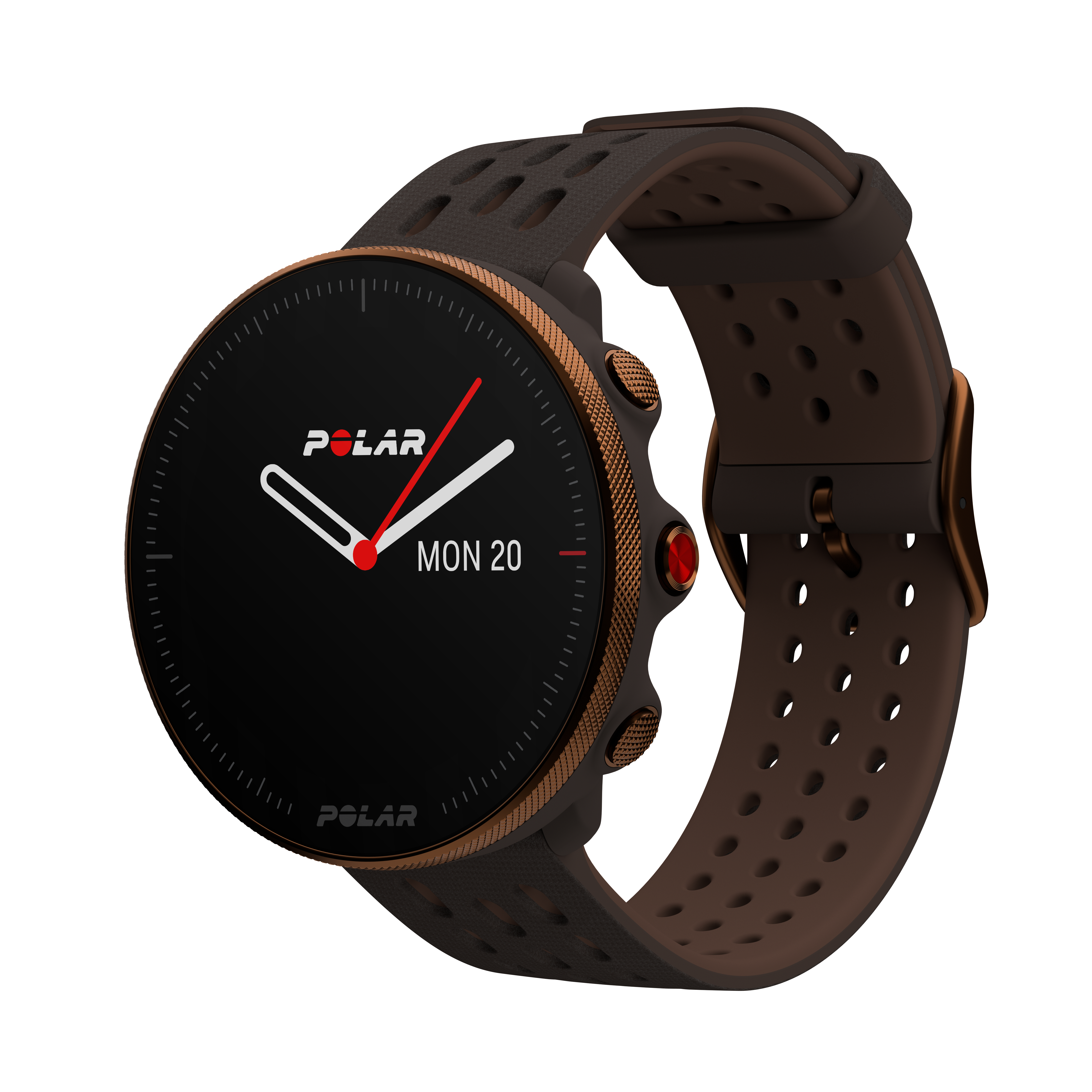 POLAR Vantage M2 Fitnesstracker Silikon, Einfassung, Knöpfe und Schließe aus Edelstahl, k.A., Braun-Kupfer