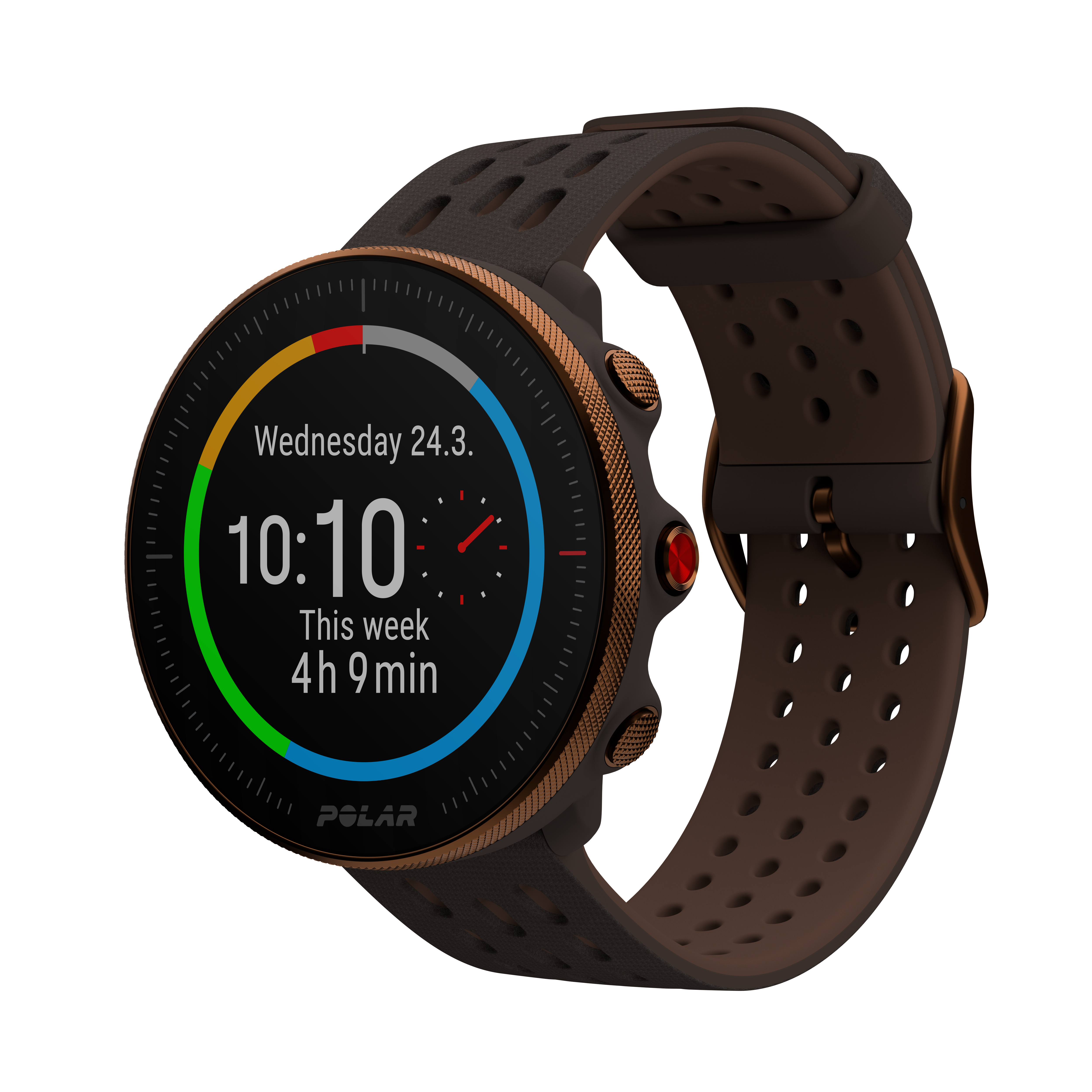 POLAR Vantage M2 Fitnesstracker Silikon, Einfassung, Knöpfe und Schließe aus Edelstahl, k.A., Braun-Kupfer