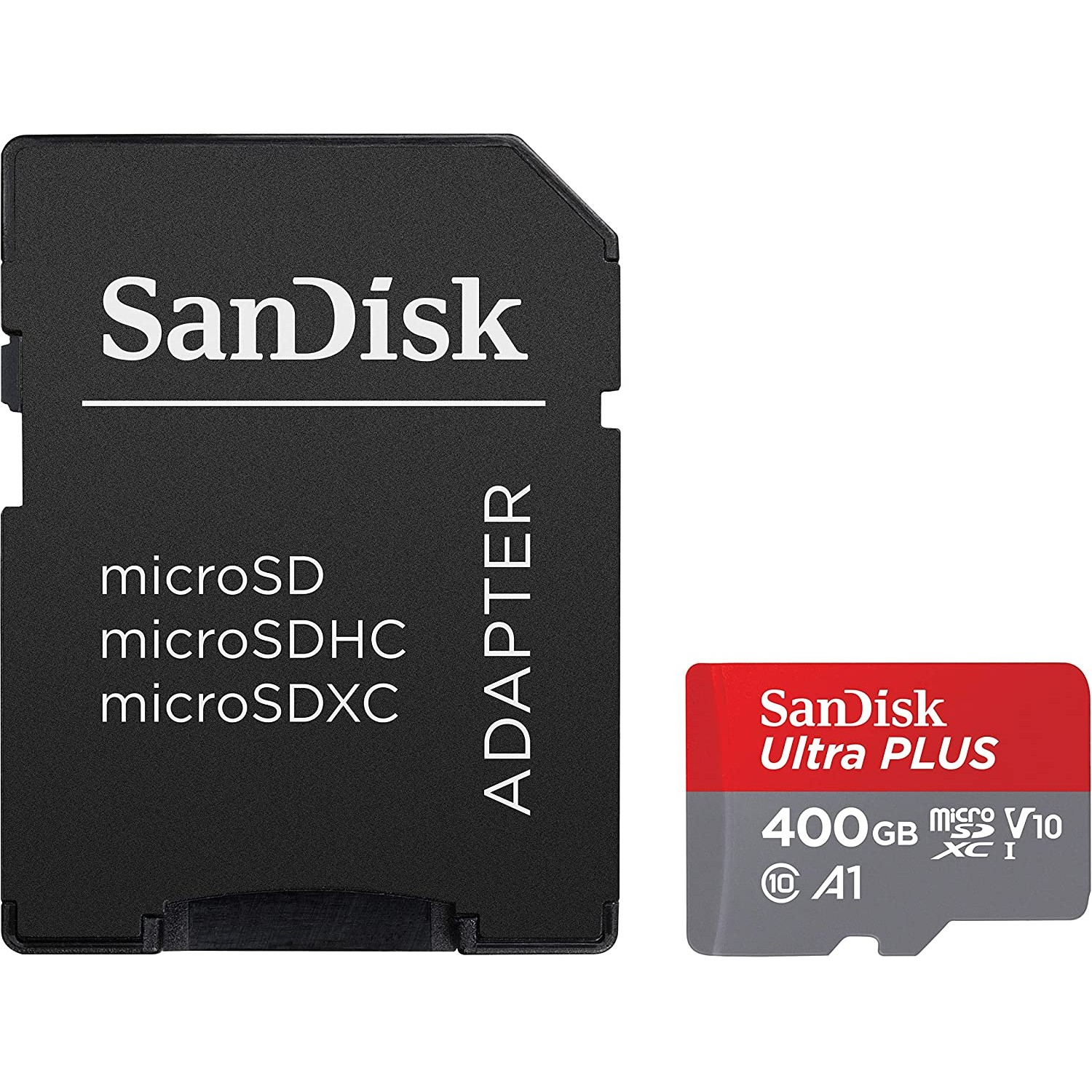 Tarjeta Micro SDXC - SanDisk Ultra, 400 GB, 100 MB/s, UHS-I, A1, C10, U1 Adaptador SD, Multicolor
