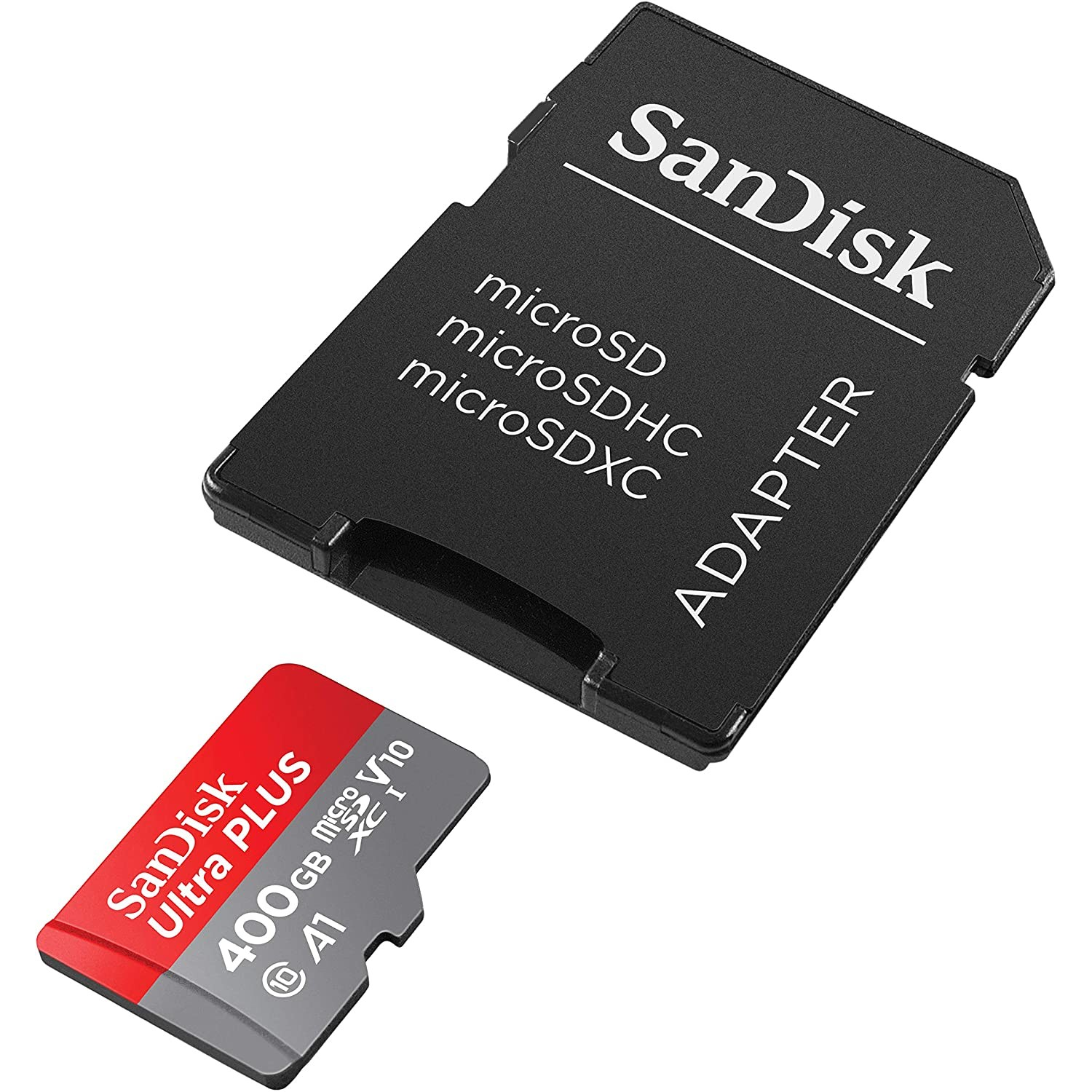 Tarjeta Micro SDXC - SanDisk Ultra, 400 GB, 100 MB/s, UHS-I, A1, C10, U1 Adaptador SD, Multicolor