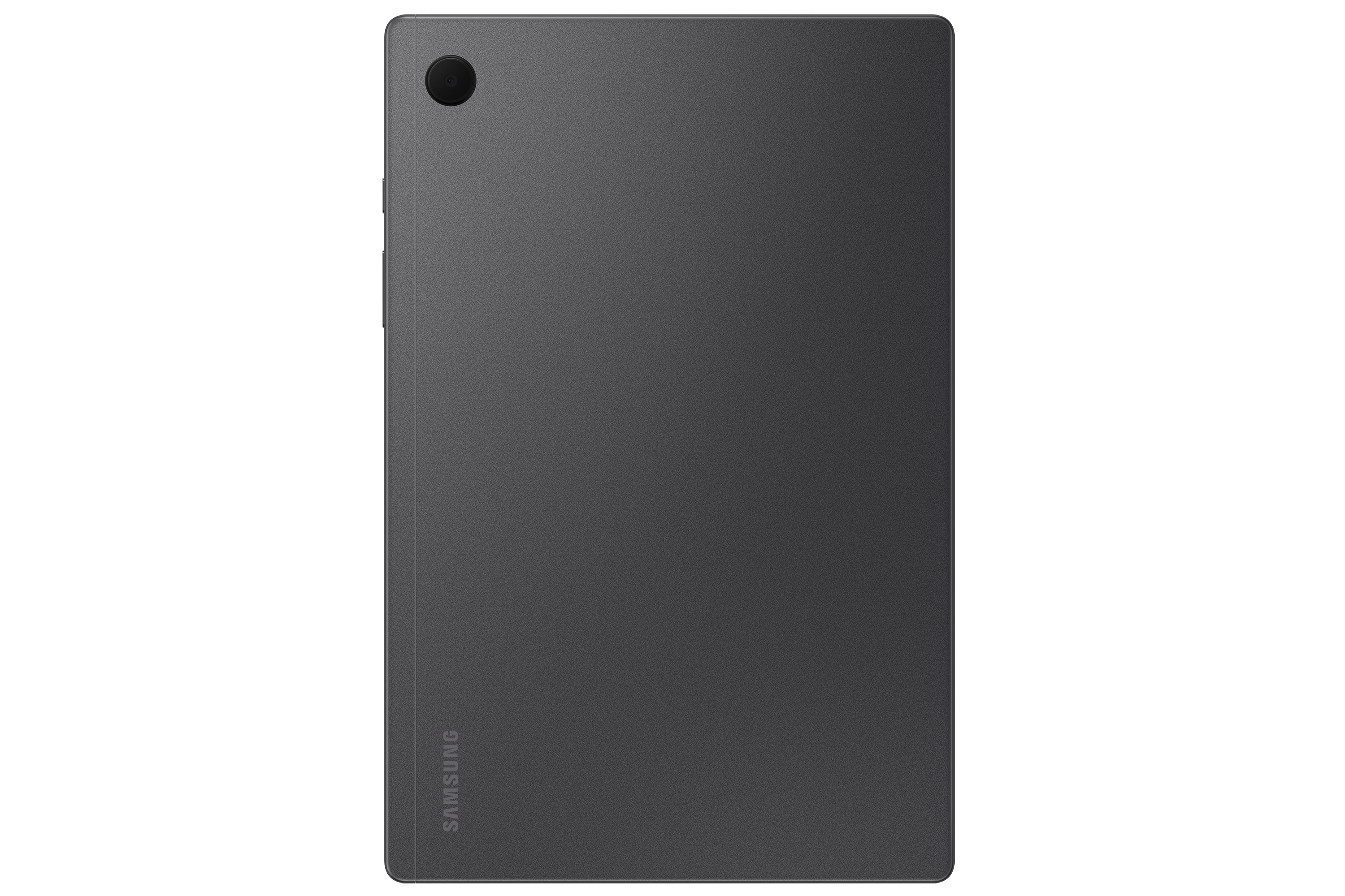 Tablet-Rückseite, schwarze Farbe, mit Samsung-Logo und Kamera.