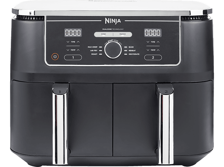 NINJA AF400EU Foodi Max 2470 Watt Zone Schwarz Dual Heißluftfritteuse