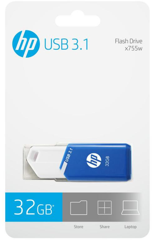 HP USB 3.1-Flash-Laufwerk in der Verpackung.