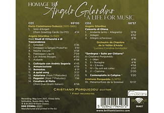 Porqueddu Cristiano - Homage To Angelo Gilardino,A Life For Music  - (CD)