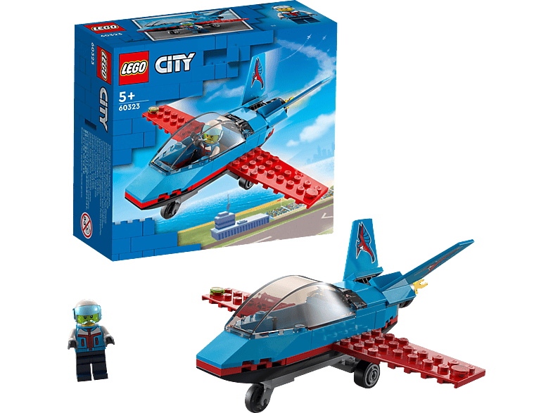 LEGO City 60323  Stuntflugzeug Bausatz, Mehrfarbig