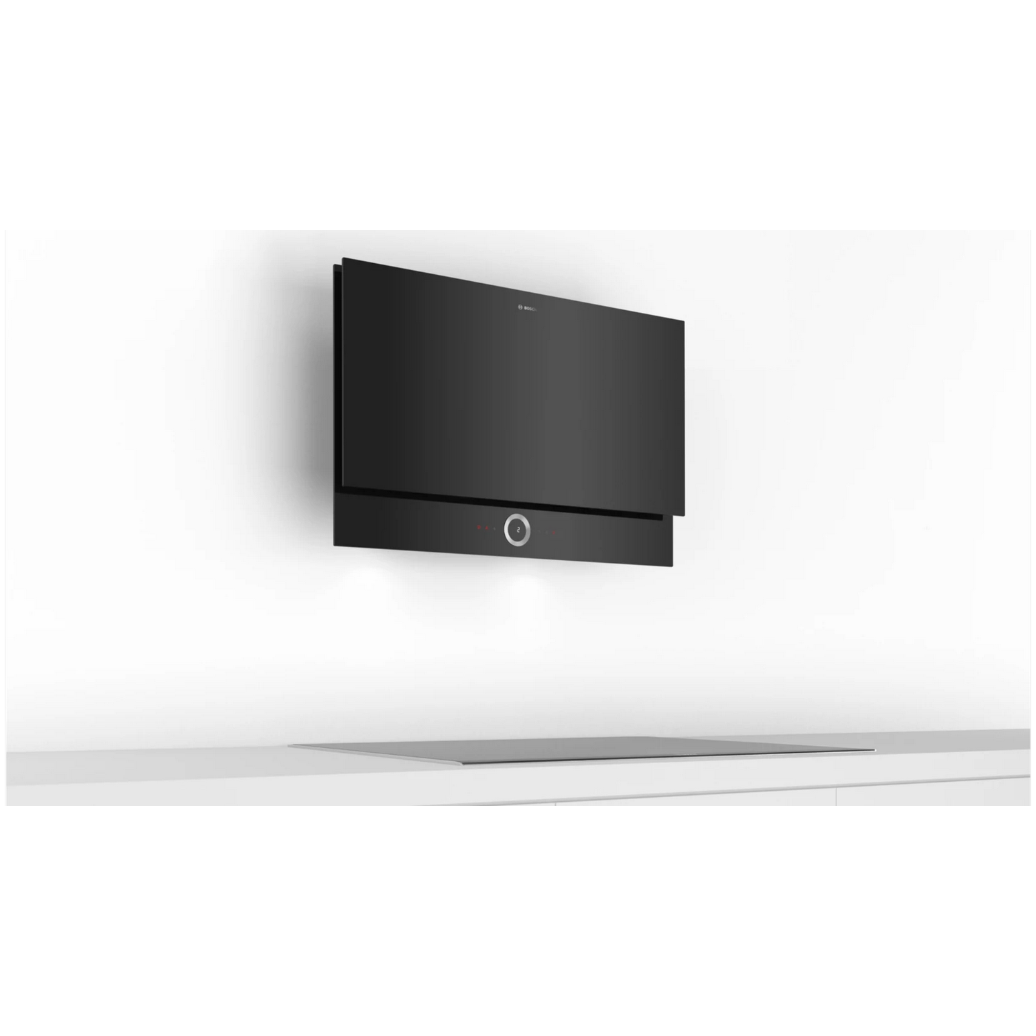 Campana decorativa - Bosch DWF97RV60, Decorativa, 730 m³/h, 57 dB, Home Connect, Motor EcoSilence, A, 89 cm, Negro