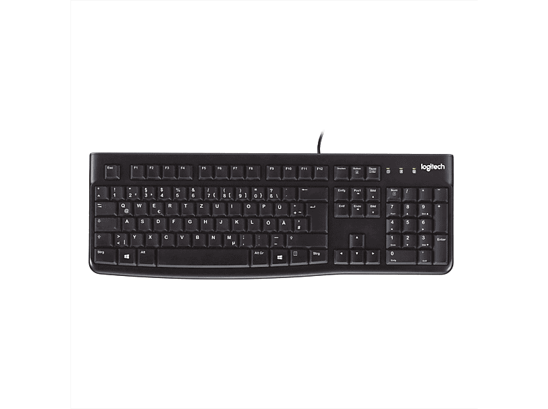 Logitech K120 Keyboard Kabelgebunden, USB Tastatur Deutsch, QWERTZ Schwarz Spritzwassergeschützt — Foto 2 von 6