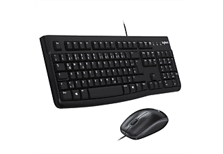LOGITECH MK120 Kabelgebundenes Set mit Tastatur & Maus für Windows, USB Plug & Play, für PC und Laptop, Black