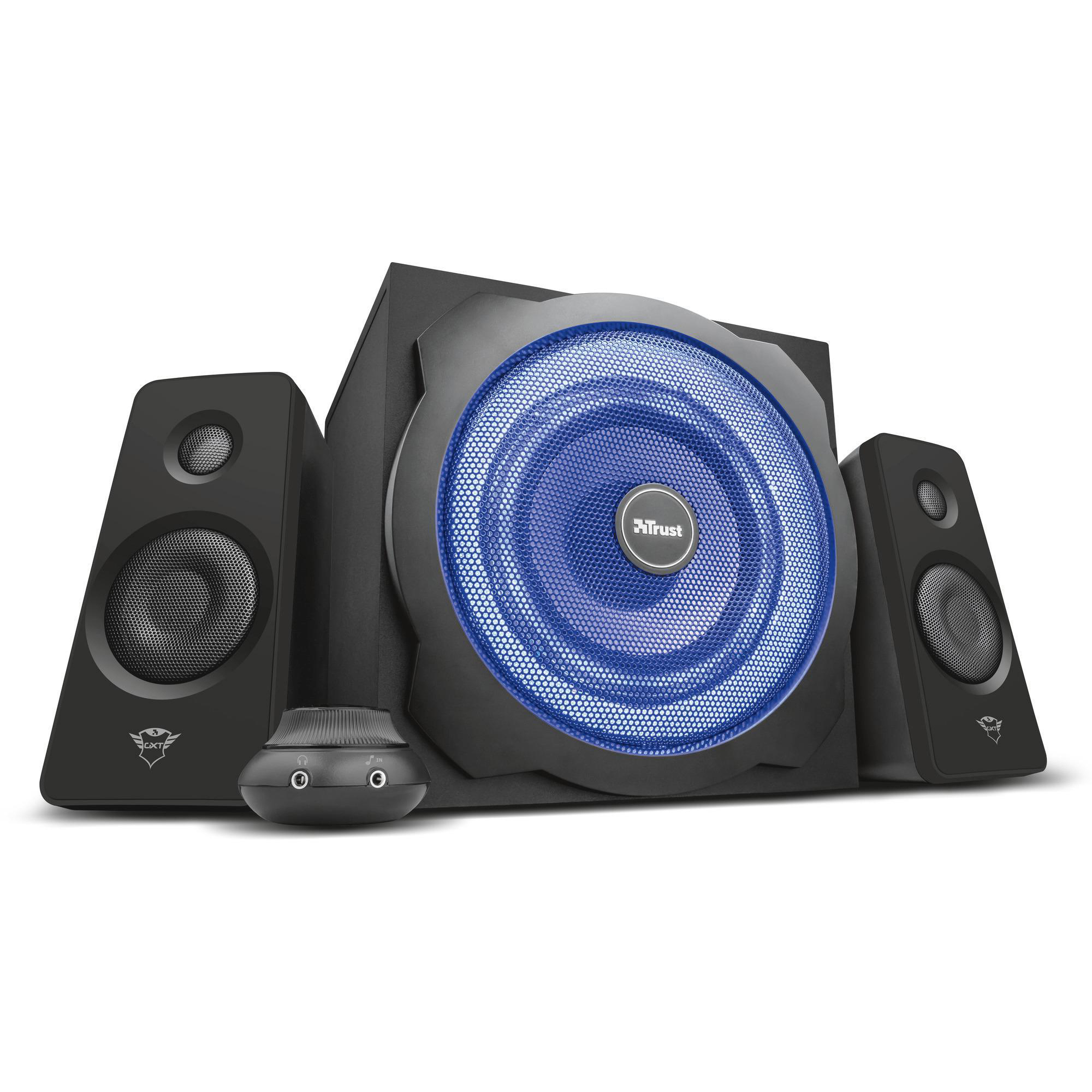 TRUST GXT 628 Tytan 2.1 Gaming Lautsprechersystem mit Subwoofer und LED-Beleuchtung - Schwarz