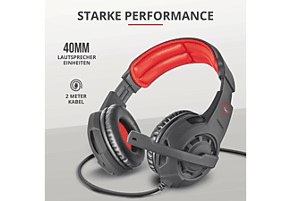 Trust Gxt 310 Radius On Ear Gaming Headset Fur Pc Und Konsole Schwarz Rot Gaming Headset Schwarz Rot Mediamarkt