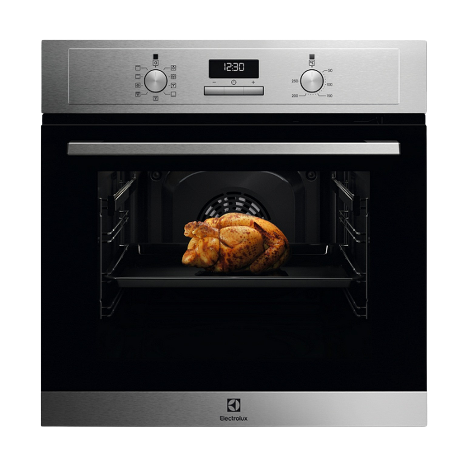 Horno - Electrolux EOF3H50BX, Multifunción, AquaClean, 65 l, 7 funciones, LED, Reloj electrónico, Inox