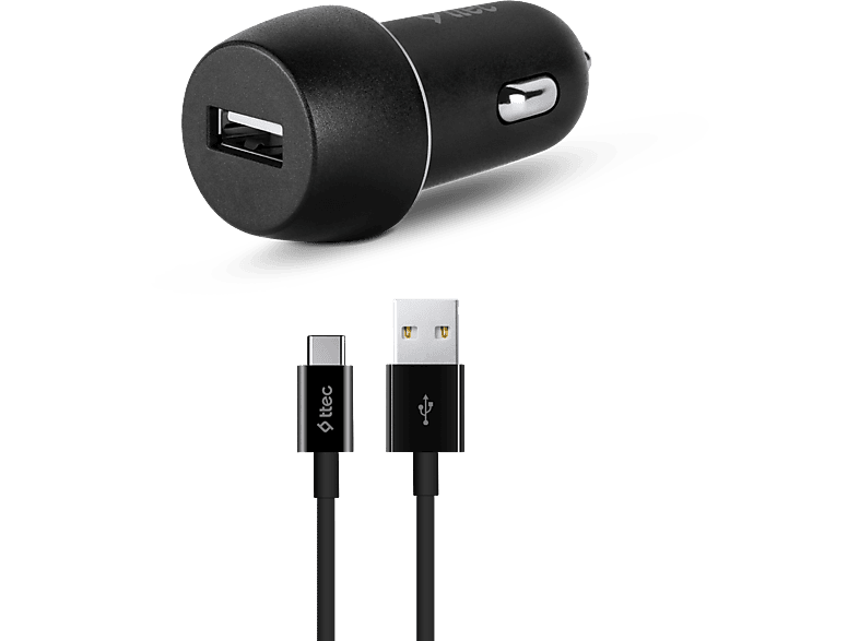 TTEC SmartCharger 2.1A Araç Şarj Aleti + Type-C Kablo Siyah_1