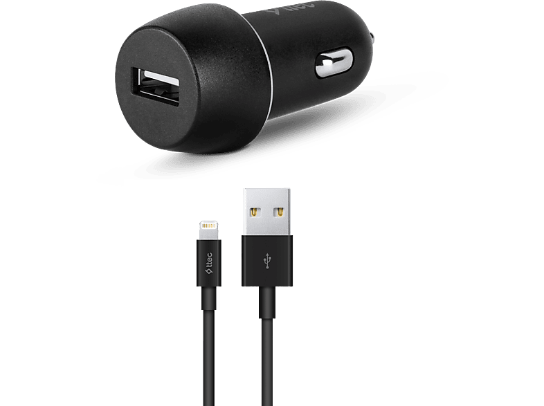 TTEC SmartCharger 2.1A  Araç Şarj Aleti + Lightning Kablo Siyah_1