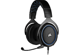 Auriculares gaming - Corsair HS50 Pro, De diadema, Con cable, Cancelación ruido, Micrófono, Azul y Gris