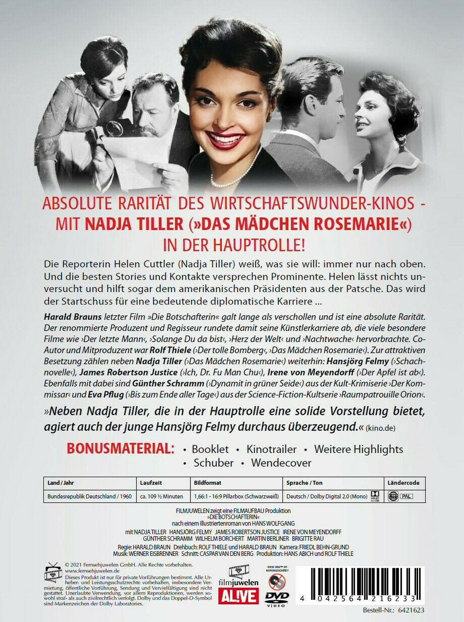 Ein Filmplakat mit Text und Bildern einer Frau mit anderen Personen.