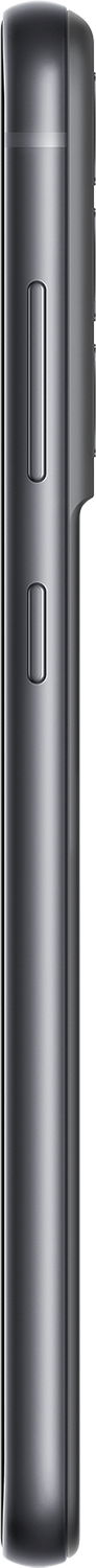 Egy szürke telefon oldalsó nézete, oldalsó gombokkal.