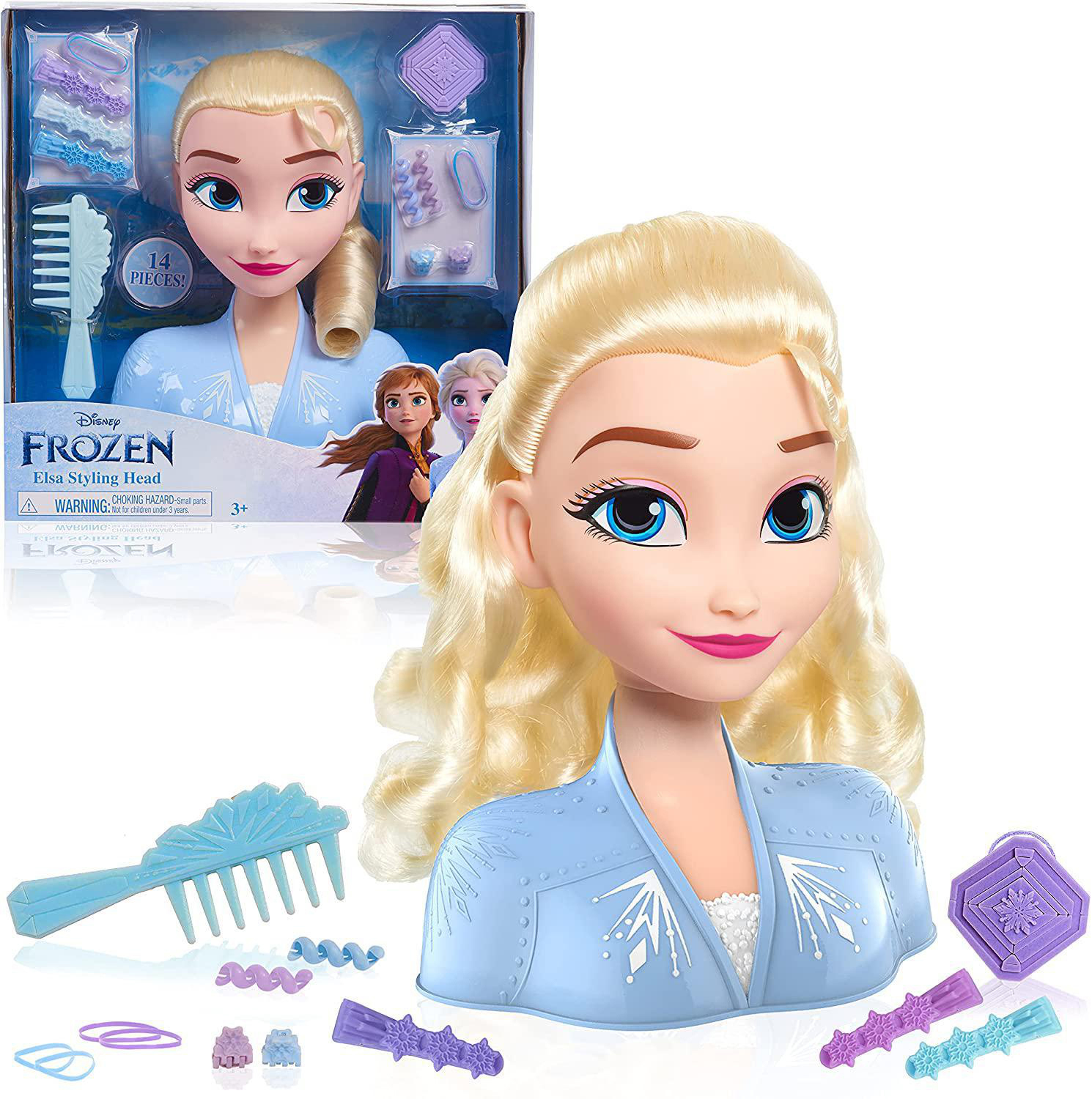 JUST PLAY Disney Frozen Spielset Head Mehrfarbig Styling 2 Basic Elsa