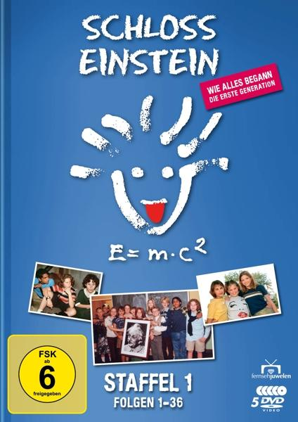 DVD-Cover für Schloss Einstein, mit Kindern, Logos und Text auf Deutsch.