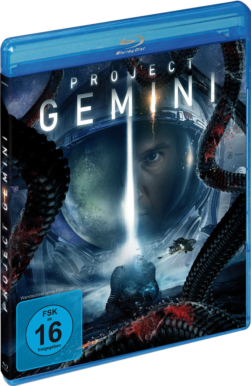 Blu-ray Disc-Cover für Project Gemini. Es zeigt einen Astronauten in einem Raumanzug mit einem Lichtstrahl.