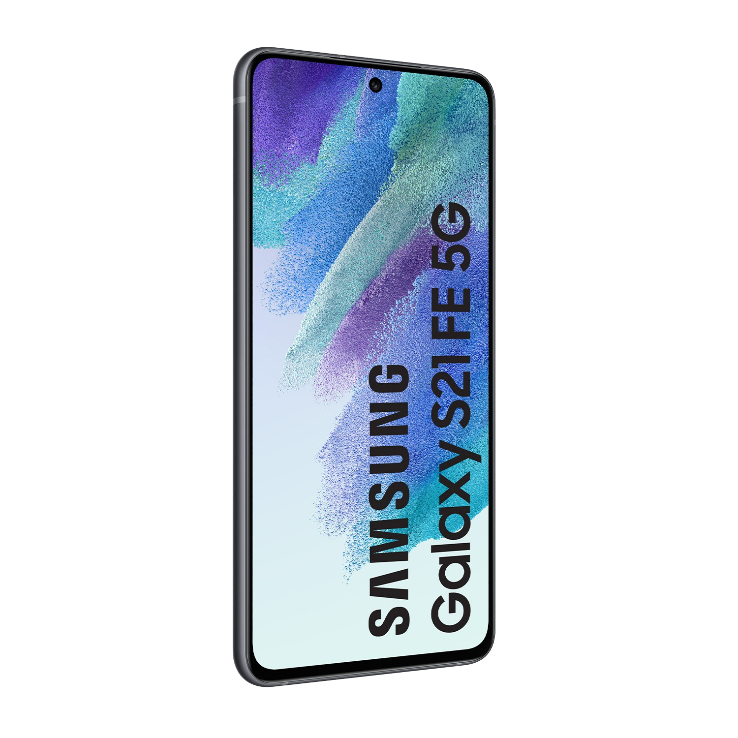 Un teléfono inteligente con una pantalla azul y morada.