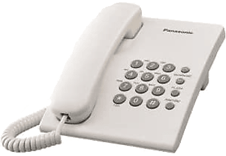 Teléfono - Panasonic KX-TS500EXW, Con 6 niveles de volumen del auricular, Blanco