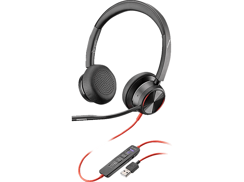 Schwarz Blackwire POLY 8225, Headset Over-ear