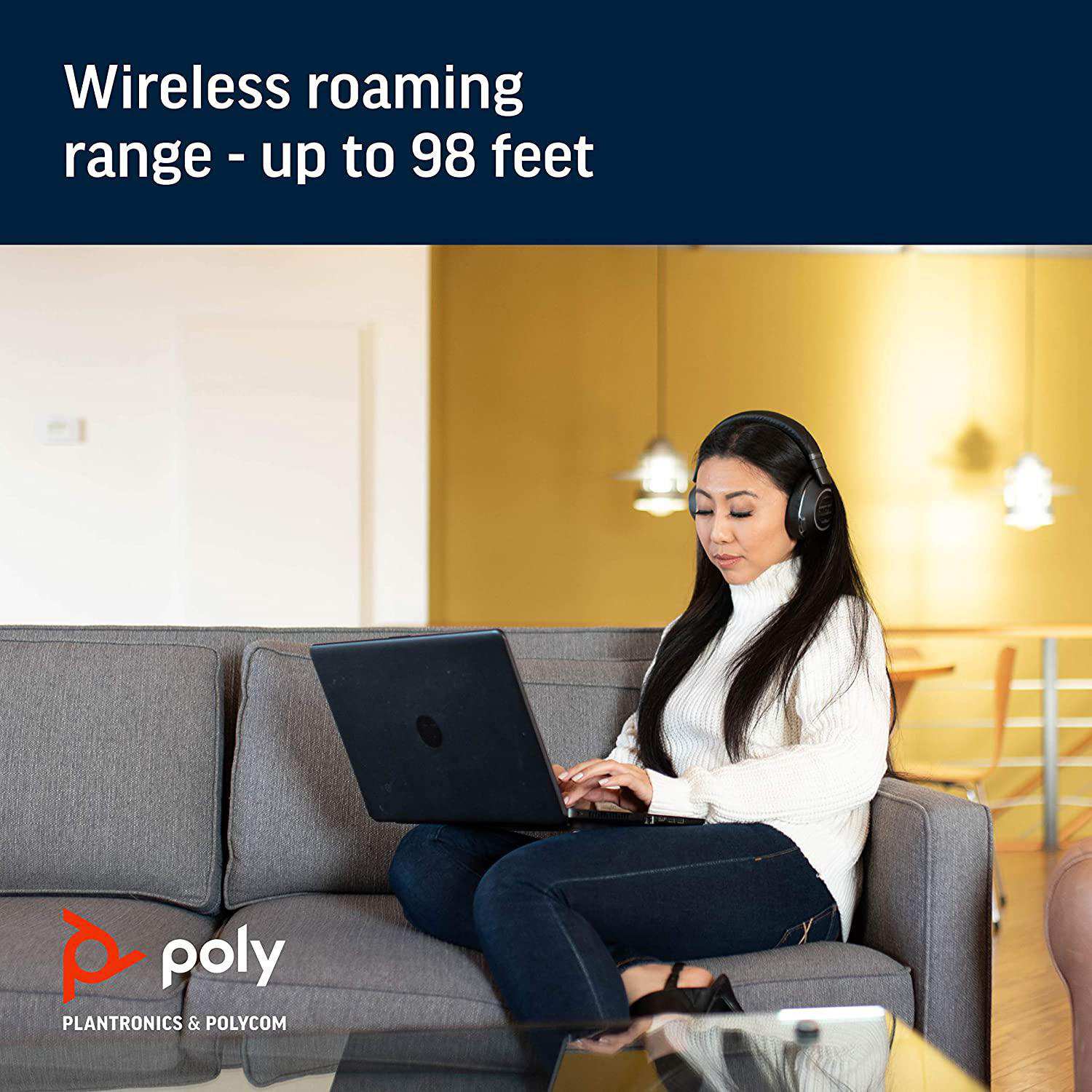POLY Voyager 8200 UC, Over-ear Headset Bluetooth Schwarz