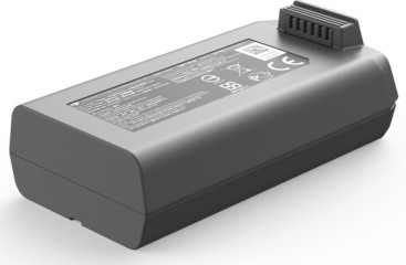 Een grijs accupack, met een connector aan één kant.