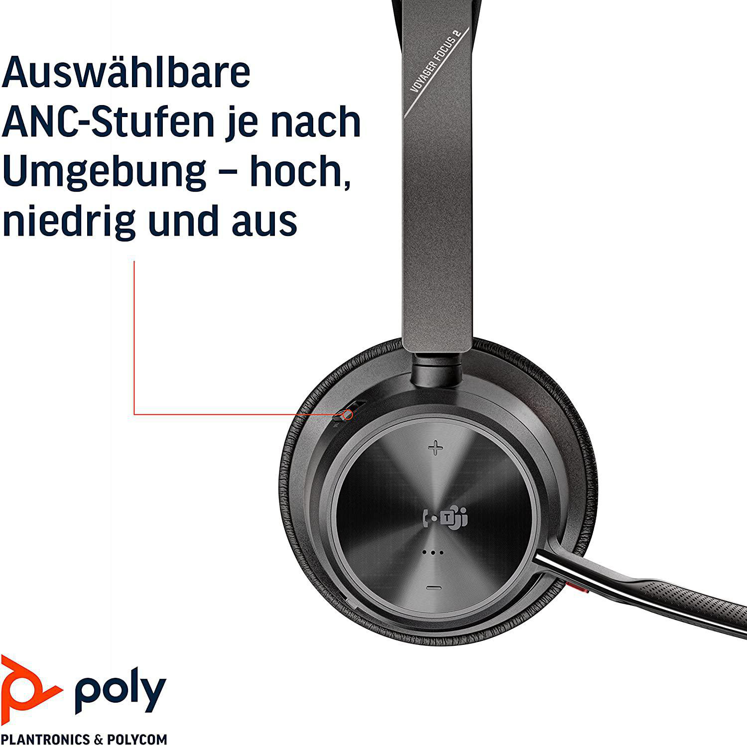 POLY Voyager Focus 2 UC, Bluetooth Schwarz Over-ear Headset