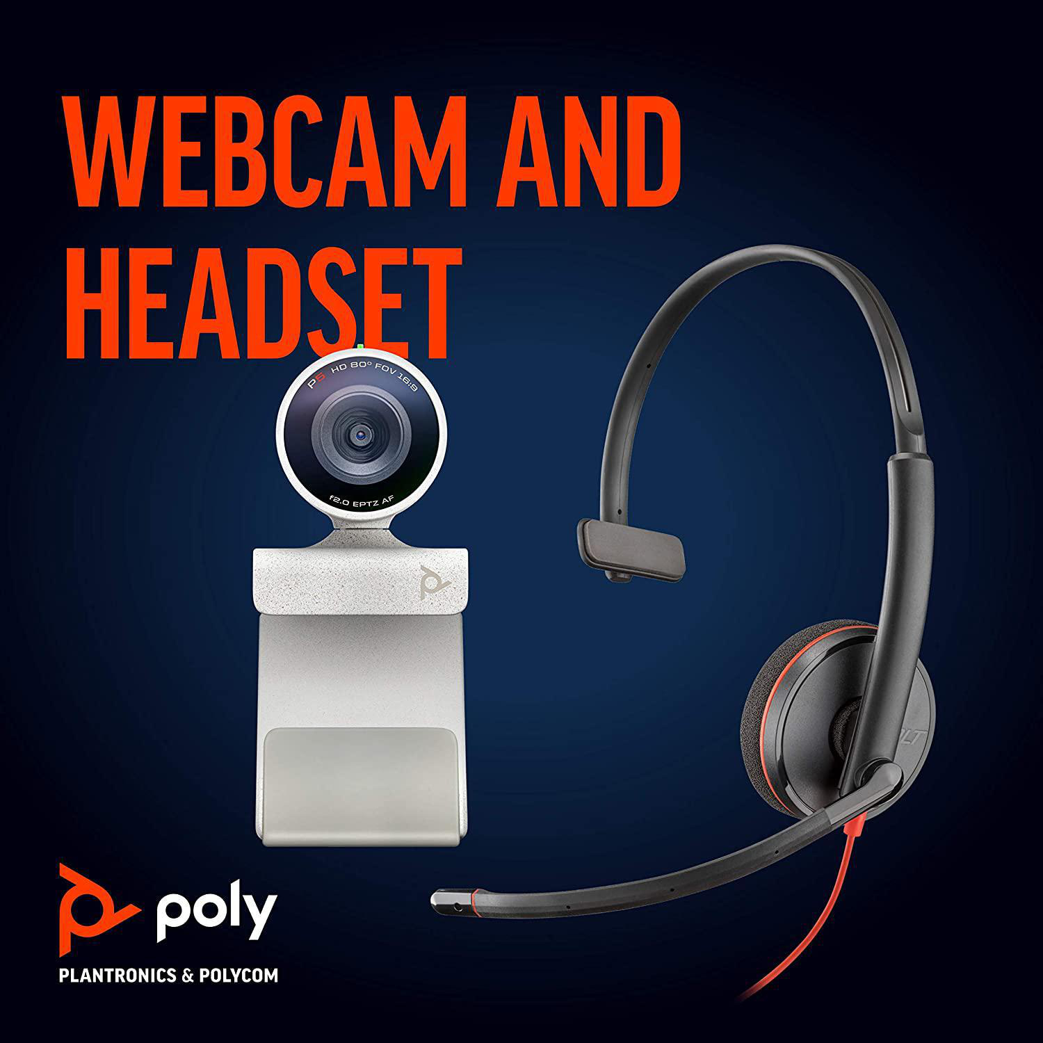 POLY Studio P5 Kit mit Blackwire 3210 Corded Headset, Universal, Universal, Mehrfarbig