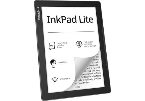 eBook  PocketBook Inkpad Lite, 9.7, HD+, 150 ppp, 8 GB, G-Sensor,  SmartLight, Wi-Fi, Gris