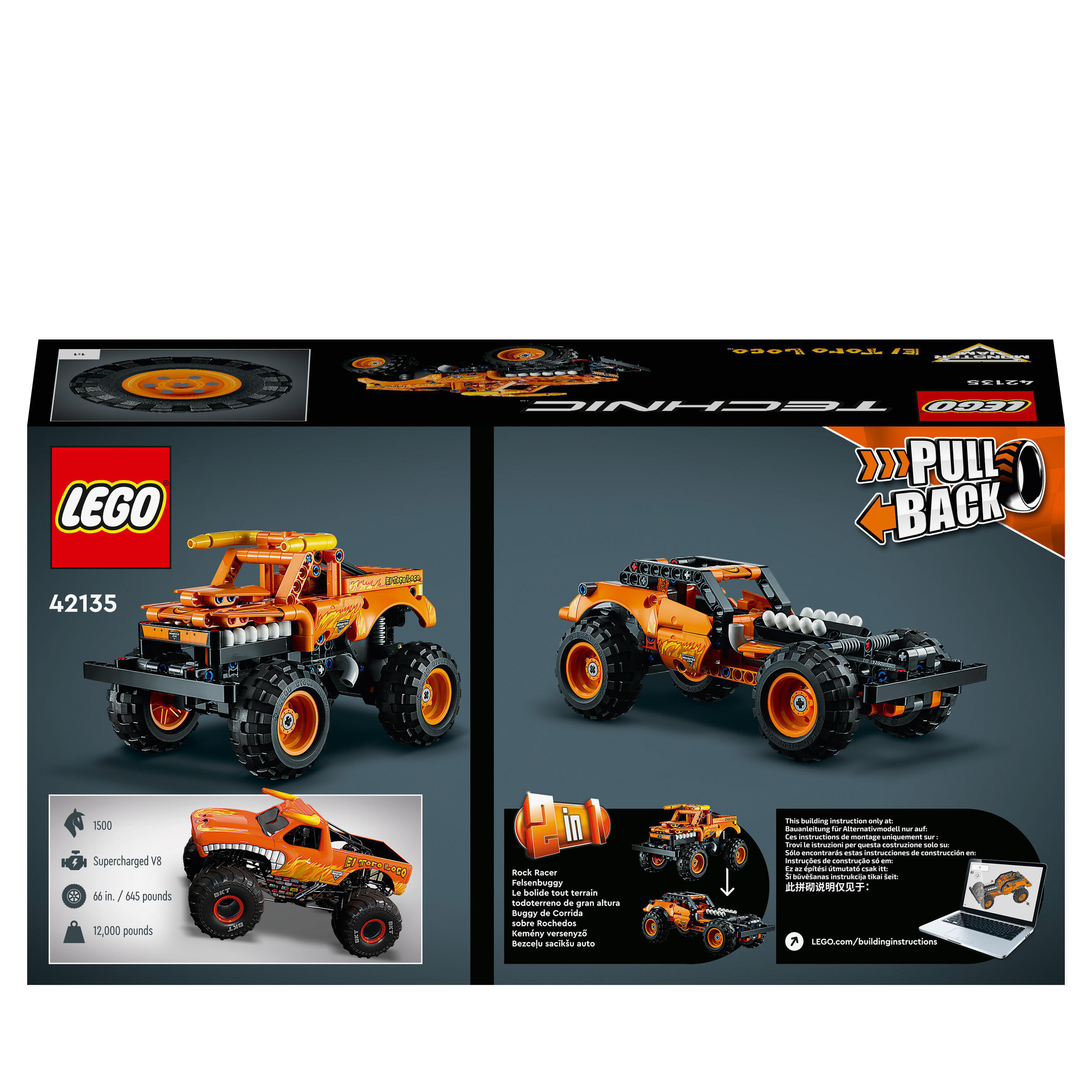LEGO Technic 42135 Monster Jam™ El Toro Loco™ Bausatz, Mehrfarbig