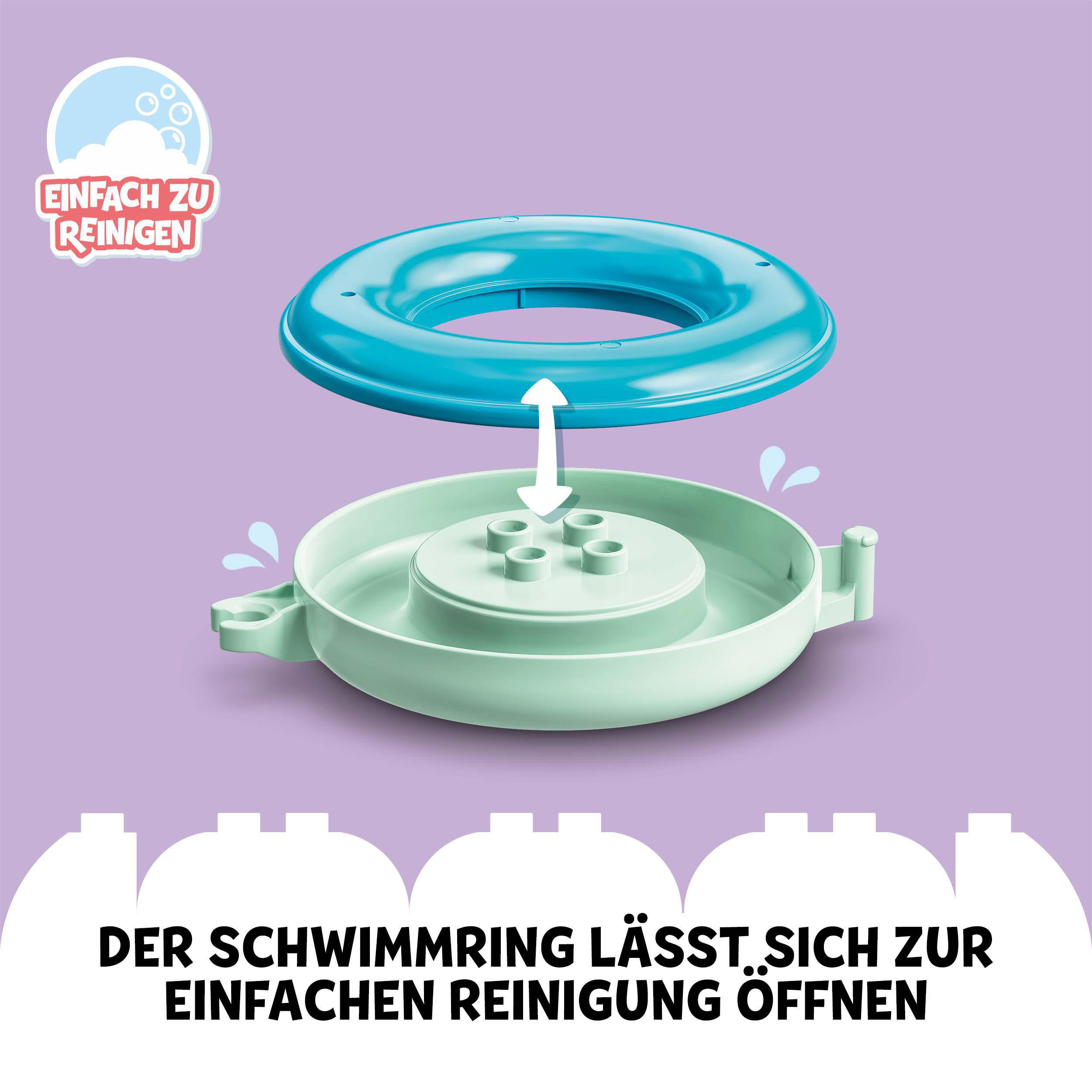 Bausatz, Tierzug DUPLO Badewannenspaß: Mehrfarbig LEGO Schwimmender 10965