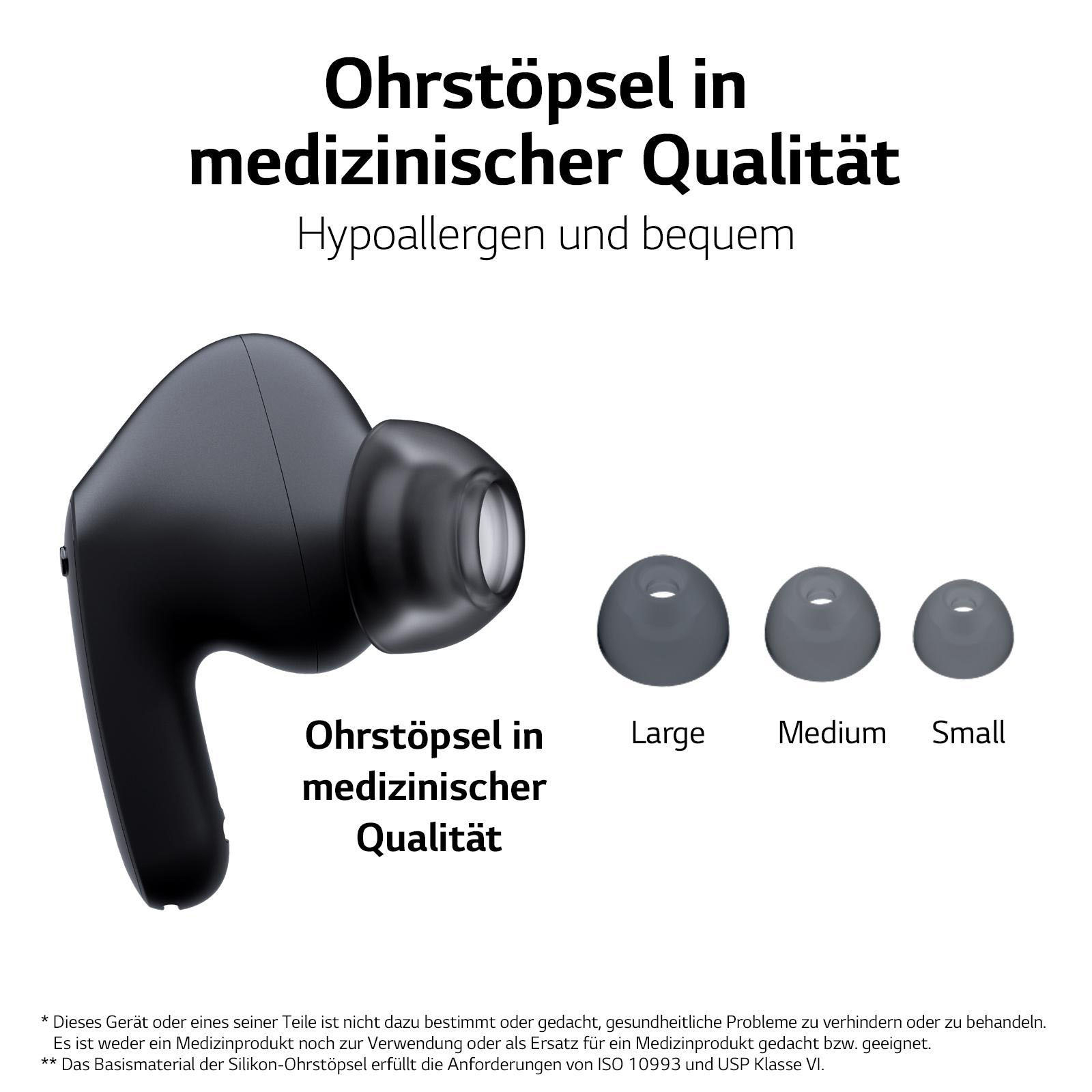 LG TONE Free DFP8, In-ear Kopfhörer Bluetooth Charcoal Black
