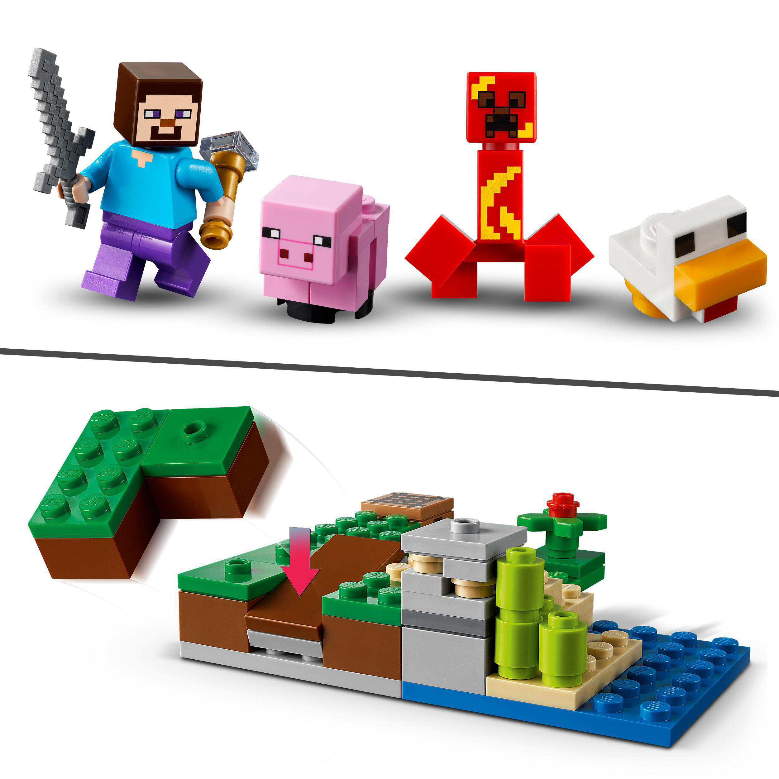Der Creeper™ des Bausatz, Mehrfarbig Hinterhalt LEGO 21177 Minecraft