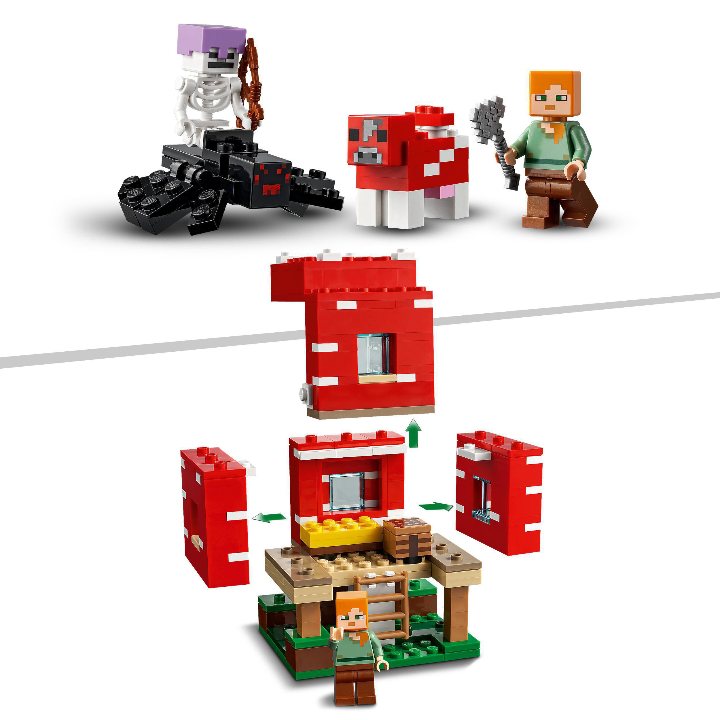 Mehrfarbig 21179 Minecraft LEGO Bausatz, Das Pilzhaus