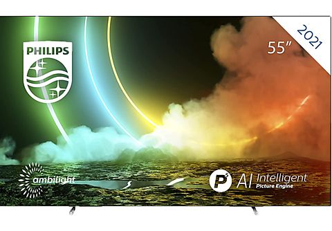TV LED 55" - Philips 55OLED706/12, UHD 4K, Smart TV, Dolby Vision y Dolby Atmos, Philips P5 con IA, Negro