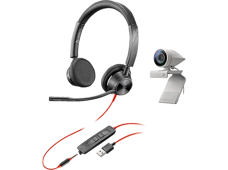 POLY Studio P5 Kit mit Blackwire 3325 Corded Headset, Mehrfarbig