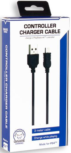 Controller charger cable box, black cables.