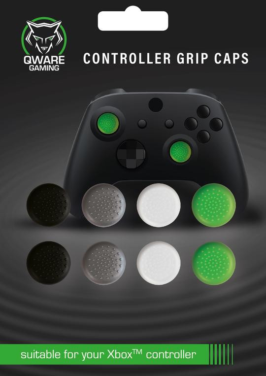 Capuchons de poignée de manette avec une manette en arrière-plan.